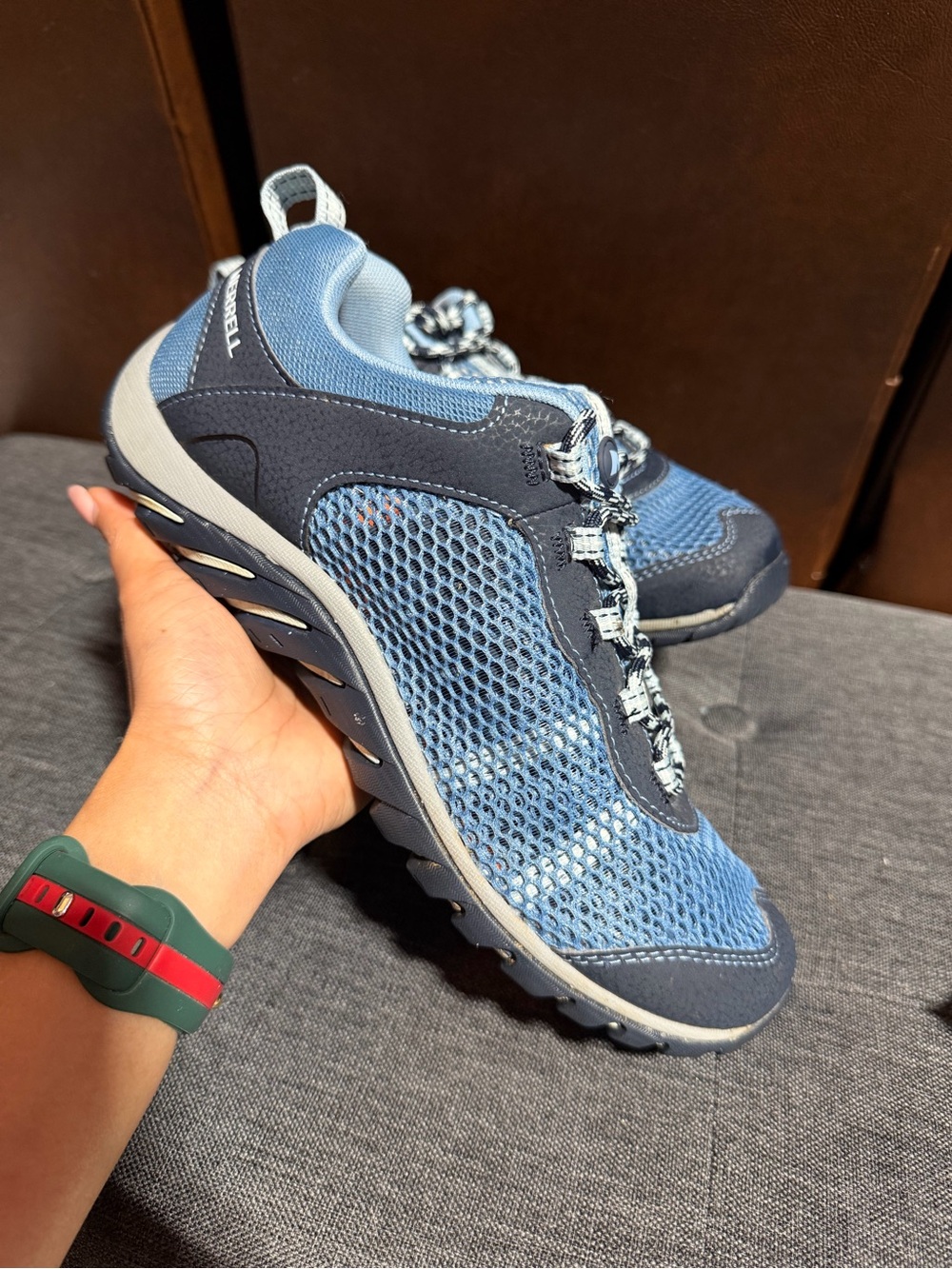 Merrell Two-Tone Blue Mesh Hiking Shoes